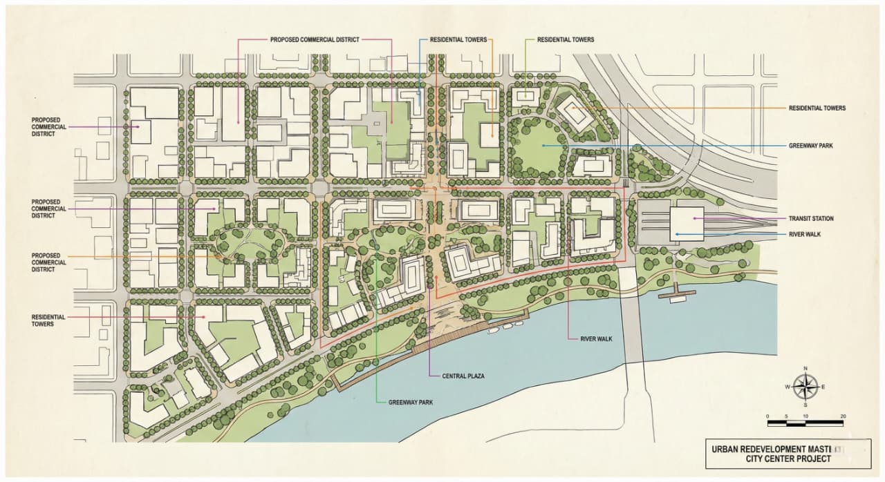 Urban Development Site Plan - Architectural Design Project by Planzo Creations